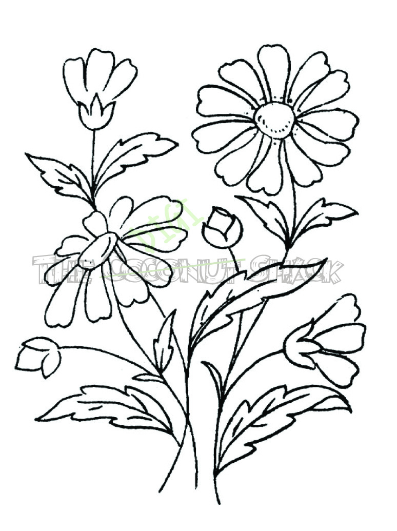 774x1035 Drawn Bouquet Flower Sketch - Flower Sketch For Kids