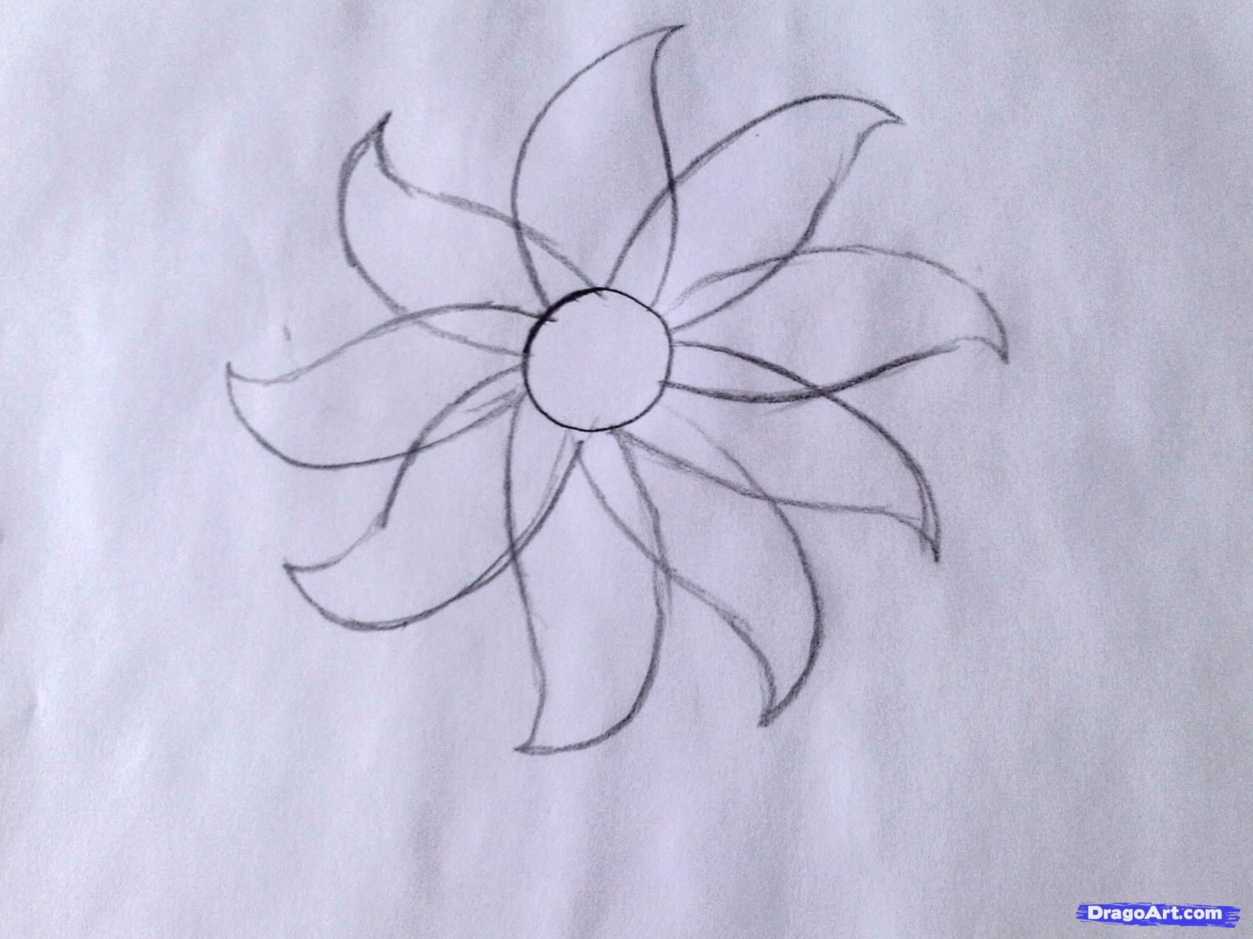 1792x1344 How To Draw A Flower - Flower Sketch For Kids