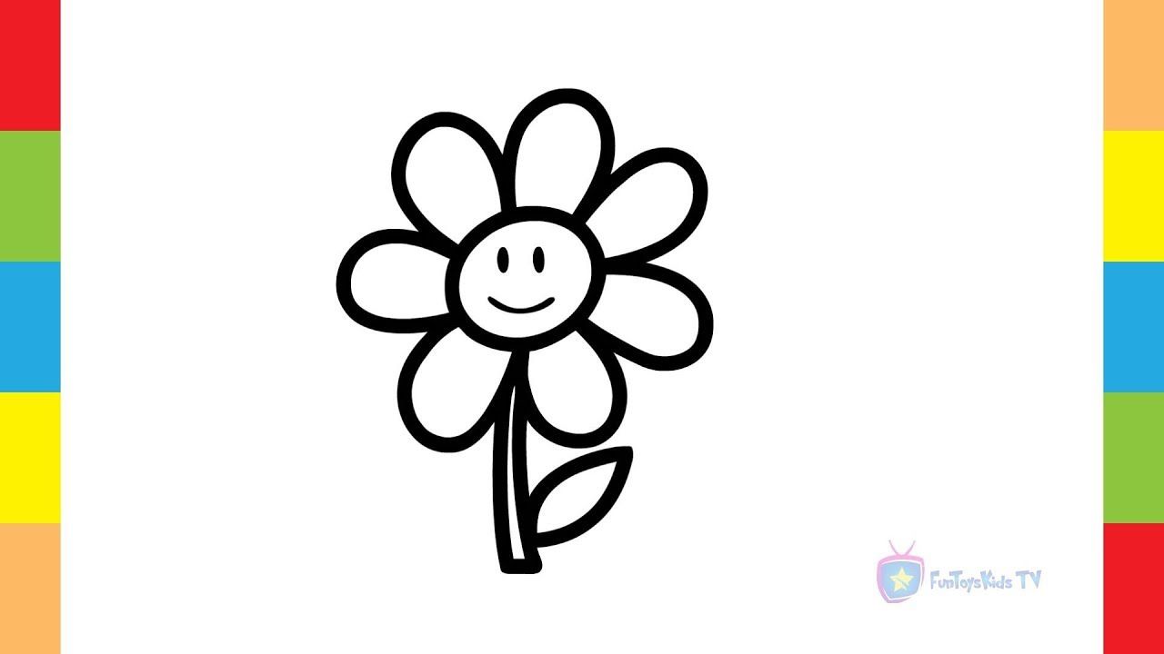 1280x720 Paint Coloring Pages - Flower Sketch For Kids