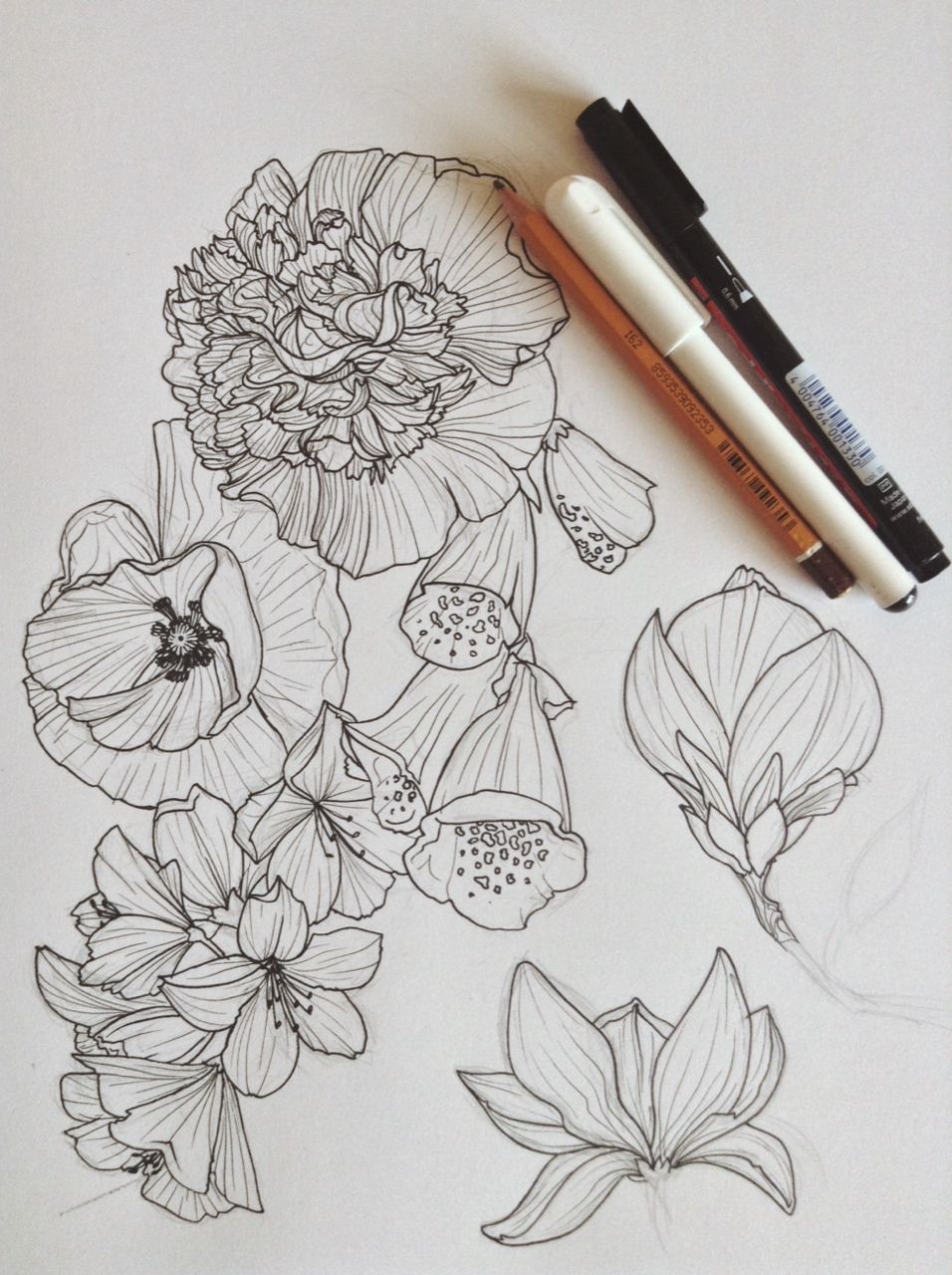 956x1280 Flower Drawing Tumblr Drawing Drawings, Flower - Flower Sketch Tumblr