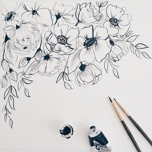 500x500 Flower Sketch Tumblr Shared By K On We Heart It - Flower Sketch Tumblr
