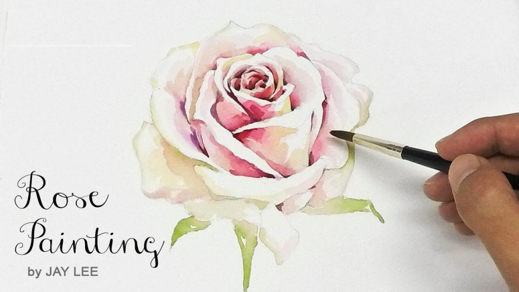 1024x576 Elegant How To Paint A Rose Tutorial Art Best Roses Flower - Flower Sketch Tutorial
