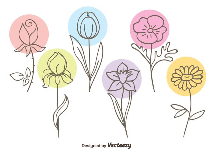700x490 Flower Sketch Free Vector Art - Flower Sketch Vector