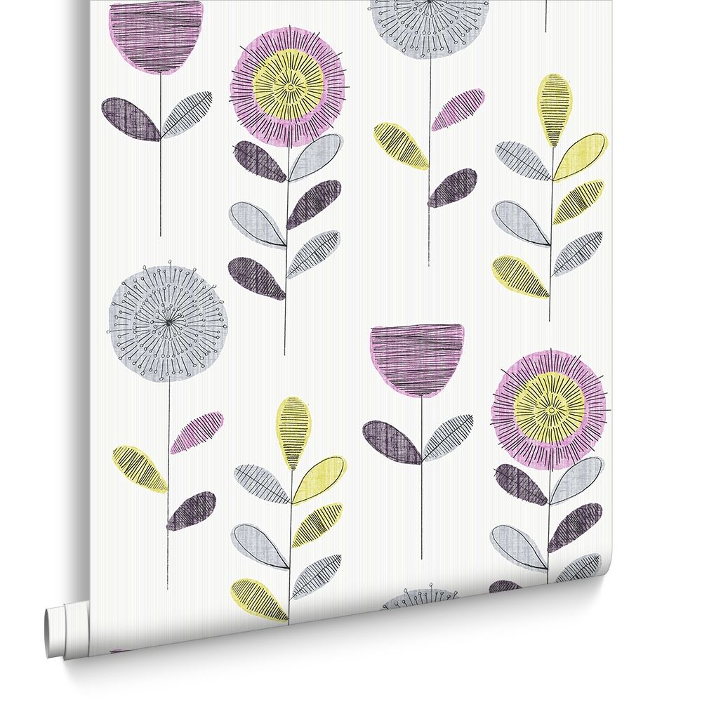 1000x1000 Flower Sketch Pink Graham Amp Brown - Flower Sketch Wallpaper