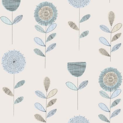 420x420 Fresco Sketch Floral Wallpaper - Flower Sketch Wallpaper