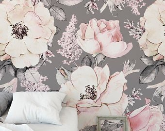 340x270 Sketch Wallpaper Etsy - Flower Sketch Wallpaper