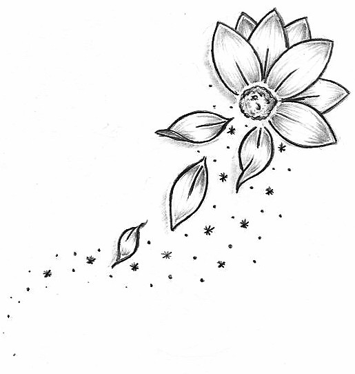 515x542 Flower Tattoo Design - Flower Tattoo Sketch