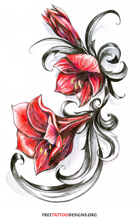 468x740 Flower Tattoo Gallery 70 Flower Designs - Flower Tattoo Sketch