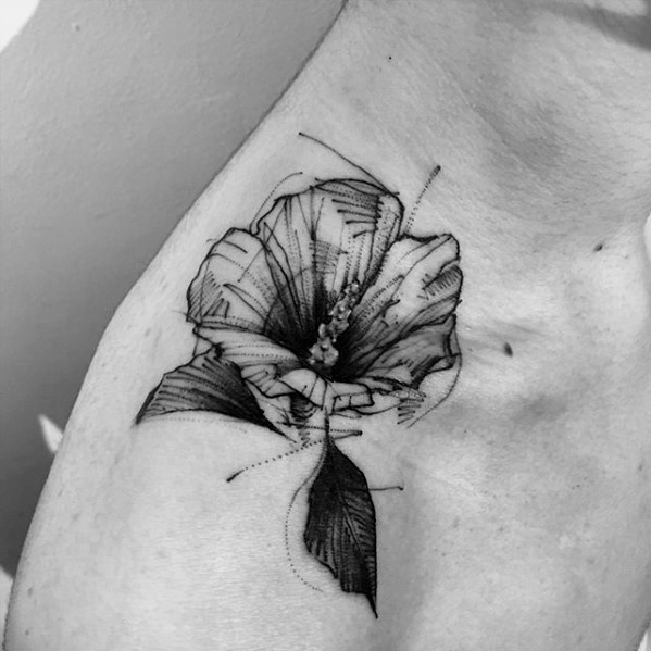 599x599 60 Sketch Tattoos For Men - Flower Tattoo Sketch