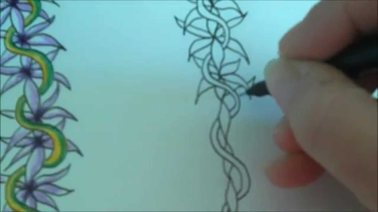 1280x720 How To Draw Tanglepattern Flower Vine - Flower Vine Sketch