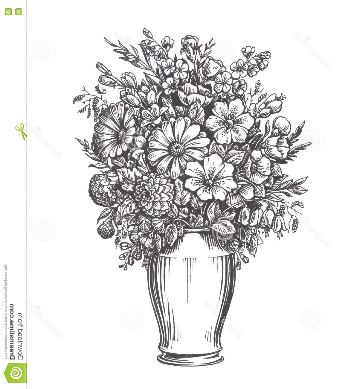 1194x1300 Flower In Vase Sketch Sketches Of Flowers In A Vase Gallery Flower - Flowers In A Vase Sketch