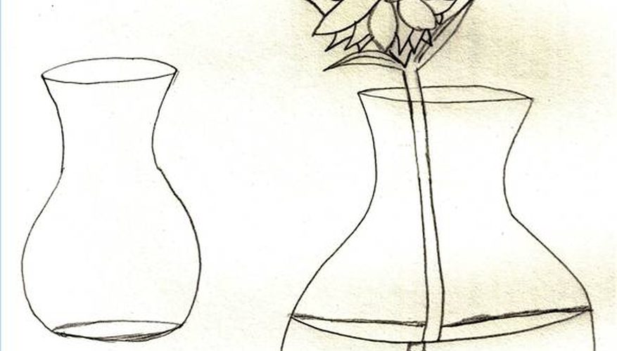 877x500 How To Draw Flowers In A Vase Our Pastimes - Flowers In A Vase Sketch