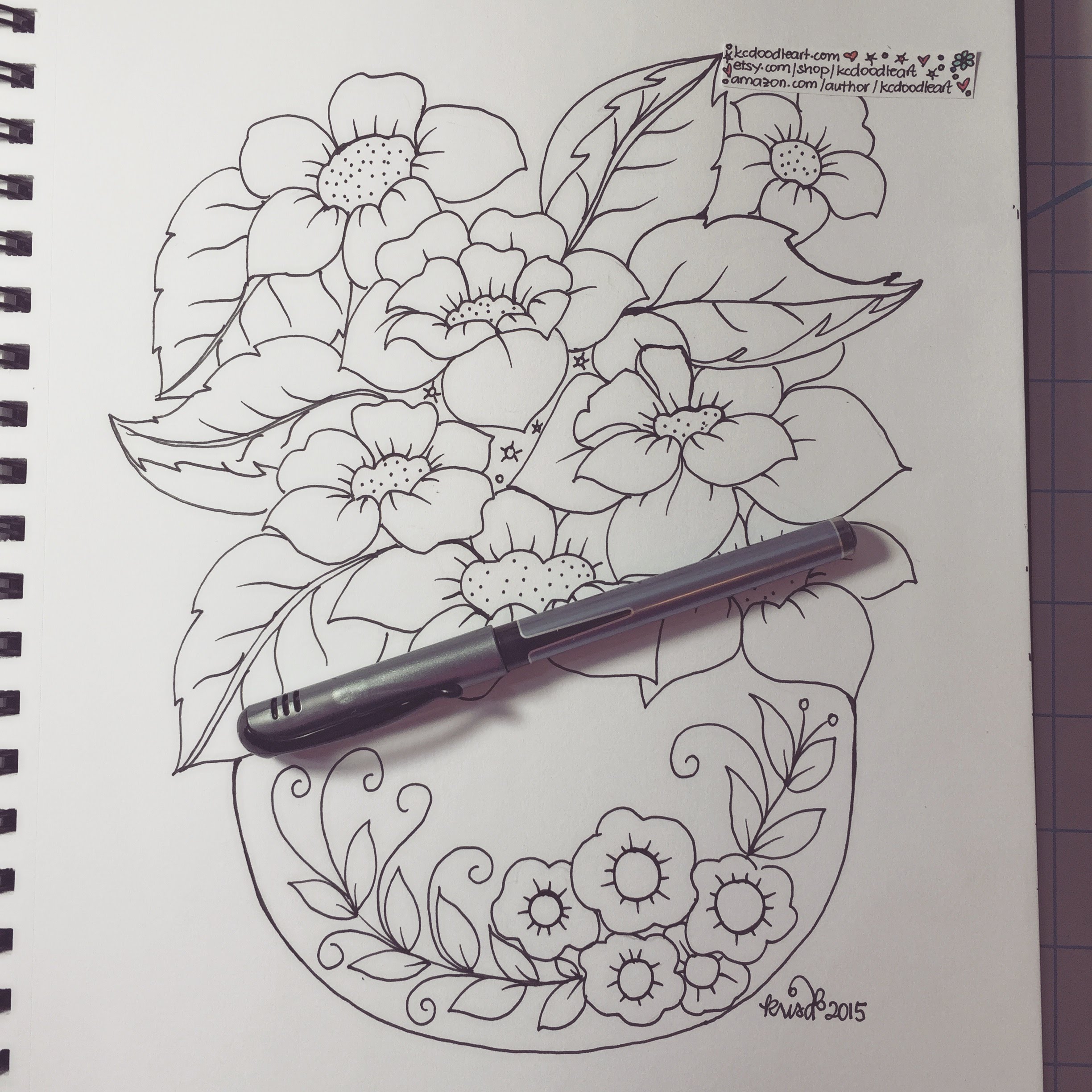 2448x2448 Drawing Flowers In A Vase - Flowers In A Vase Sketch