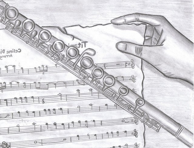 640x489 Drawn Flute Sketch 3328625 - Flute Sketch