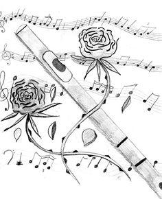 236x290 Flute Drawing - Flute Sketch