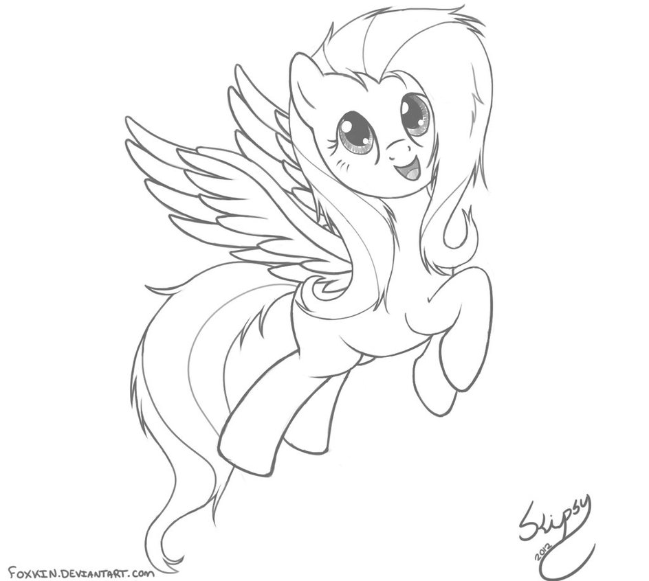 944x846 Fluttershy Sketch By Skipsypony - Fluttershy Sketch
