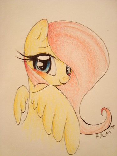 375x500 Fluttershy Drawing Sketch (From Toxictygir On Ebay) Fandoms In - Fluttershy Sketch
