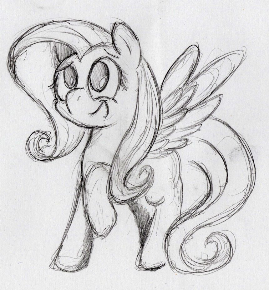 Fluttershy Sketch at PaintingValley.com | Explore collection of ...