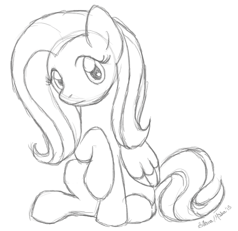 794x768 Fluttershy Sketch By Silana - Fluttershy Sketch