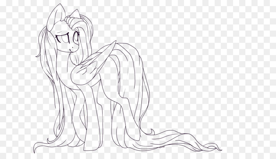 900x520 Human Pony Sketch Horse Drawing - Fluttershy Sketch