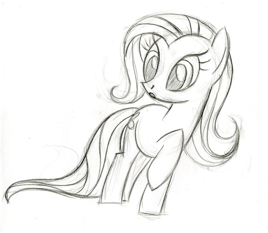 900x784 Image - Fluttershy Sketch