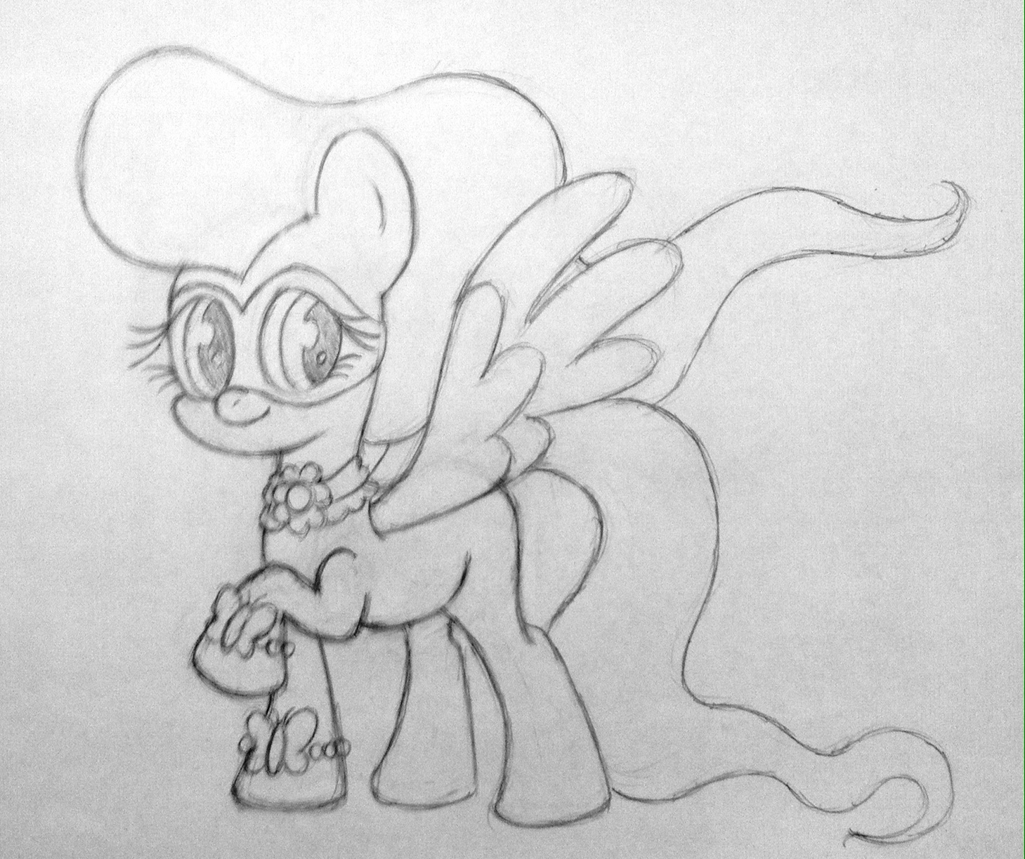 1459x1223 Pencil Sketch Fluttershy Power Pony - Fluttershy Sketch