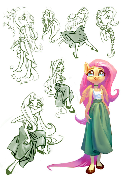 500x707 Fluttershy Anthro Tumblr - Fluttershy Sketch