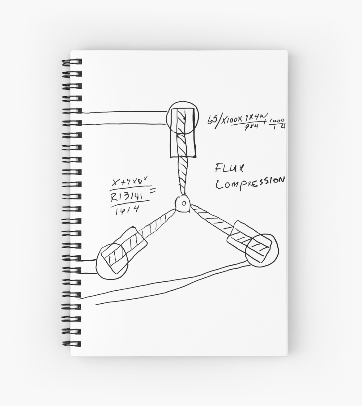 1171x1313 Flux Capacitor Drawing Spiral Notebooks By Himi Jendrix Redbubble - Flux Capacitor Sketch