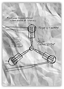 218x300 Flux Capacitor Sketch Metal Wall Sign Plaque Art Future Science - Flux Capacitor Sketch