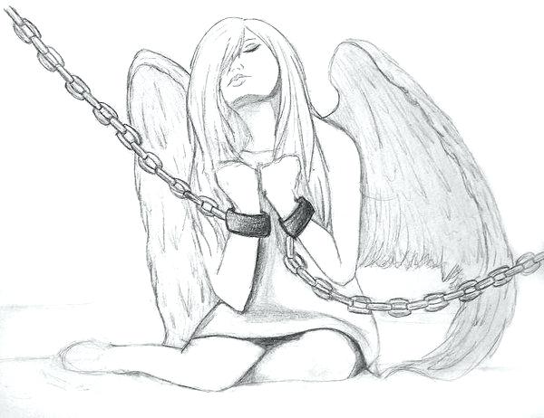 600x462 Fascinating Angel Drawing Astounding - Flying Angel Sketch