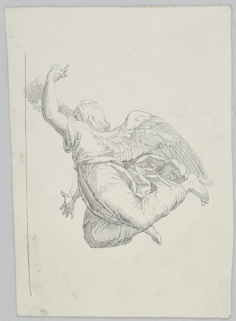 754x1024 Drawing, Flying Angel, Objects Collection Of Cooper - Flying Angel Sketch