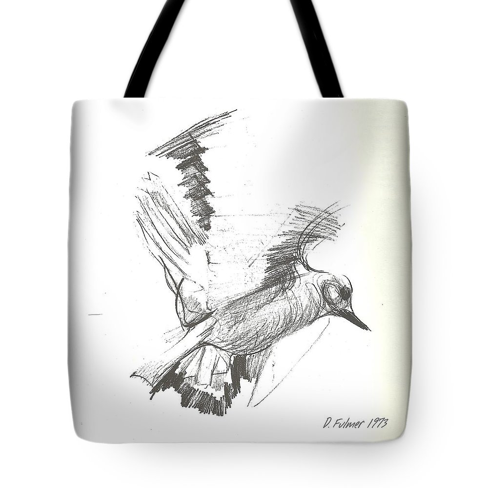 1000x1000 Flying Bird Sketch Tote Bag For Sale By Denise Fulmer - Flying Bird Sketch
