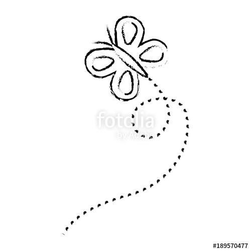 500x500 Flying Butterfly Cute Insect Cartoon Vector Illustration Sketch - Flying Butterfly Sketch