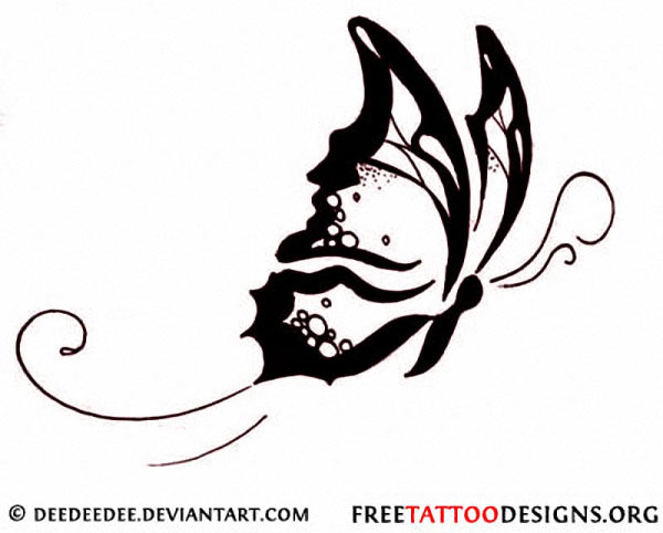 600x482 Latest Butterfly Tattoo Designs Samples - Flying Butterfly Sketch