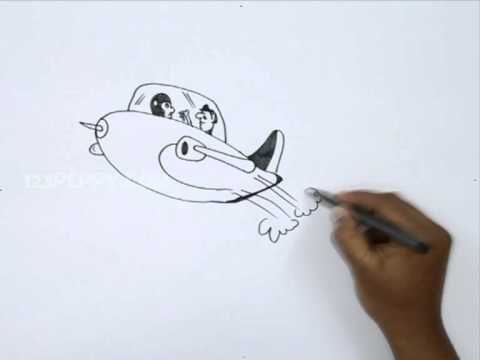 480x360 How To Draw Aircraft Carrier Flying Vehicle Cartoon - Flying Car Sketch