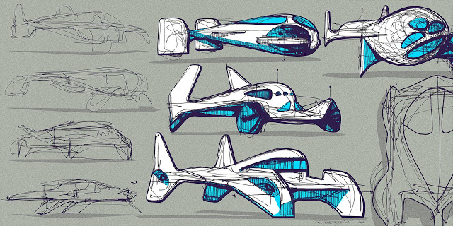 640x320 Designs By Aurel Flying Car Industries - Flying Car Sketch