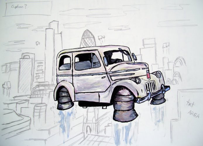 694x500 A Little Bit Sketchy Retro Flying Car - Flying Car Sketch