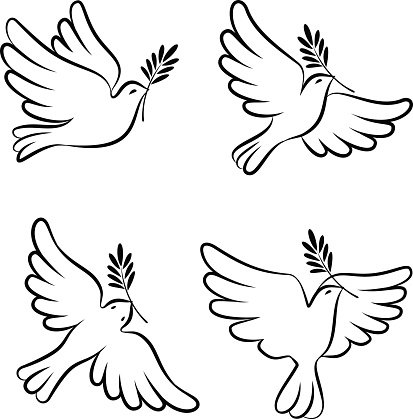 413x419 Flying Dove Vector Sketch Dove Of Stock Vectors - Flying Dove Sketch