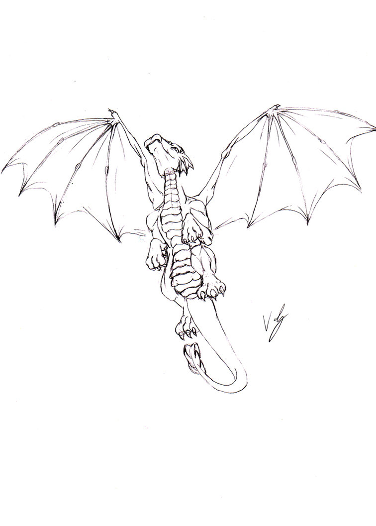 756x1057 Flying Dragon Sketch By Dizzyvix - Flying Dragon Sketch