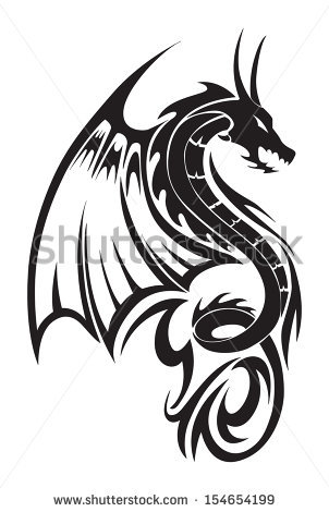 302x470 Flying Dragon Tattoo Design, Clipart Panda - Flying Dragon Sketch