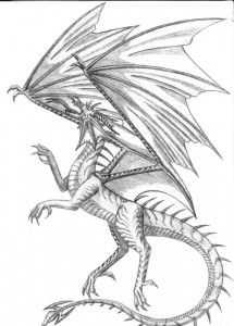 215x300 Flying Dragon Sketch Dangerous Dragons To Color - Flying Dragon Sketch