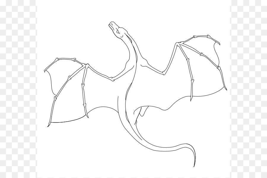 900x600 Drawing Dragon Line Art Sketch - Flying Dragon Sketch