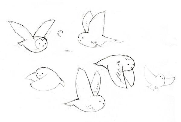599x404 100 Owls On Twitter Sketching Some Flying Owl Poses Httpt.co - Flying Owl Sketch
