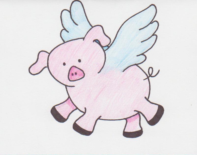 802x631 Flying Pig. Nature. Drawings. Pictures. Drawings Ideas For Kids - Flying Pig Sketch