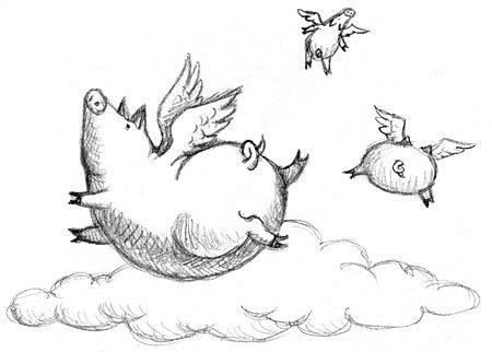 450x322 When Pigs Fly Piglet Perfection Flying Pig, Pig - Flying Pig Sketch