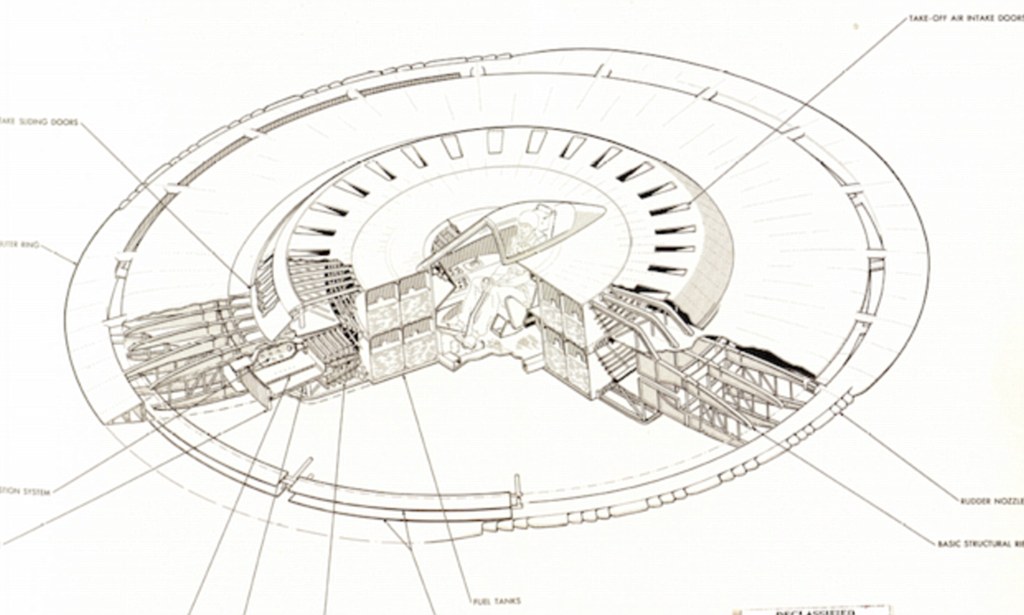 1024x615 Revealed Incredible 1950s Us Air Force Designs Of Supersonic - Flying Saucer Sketch