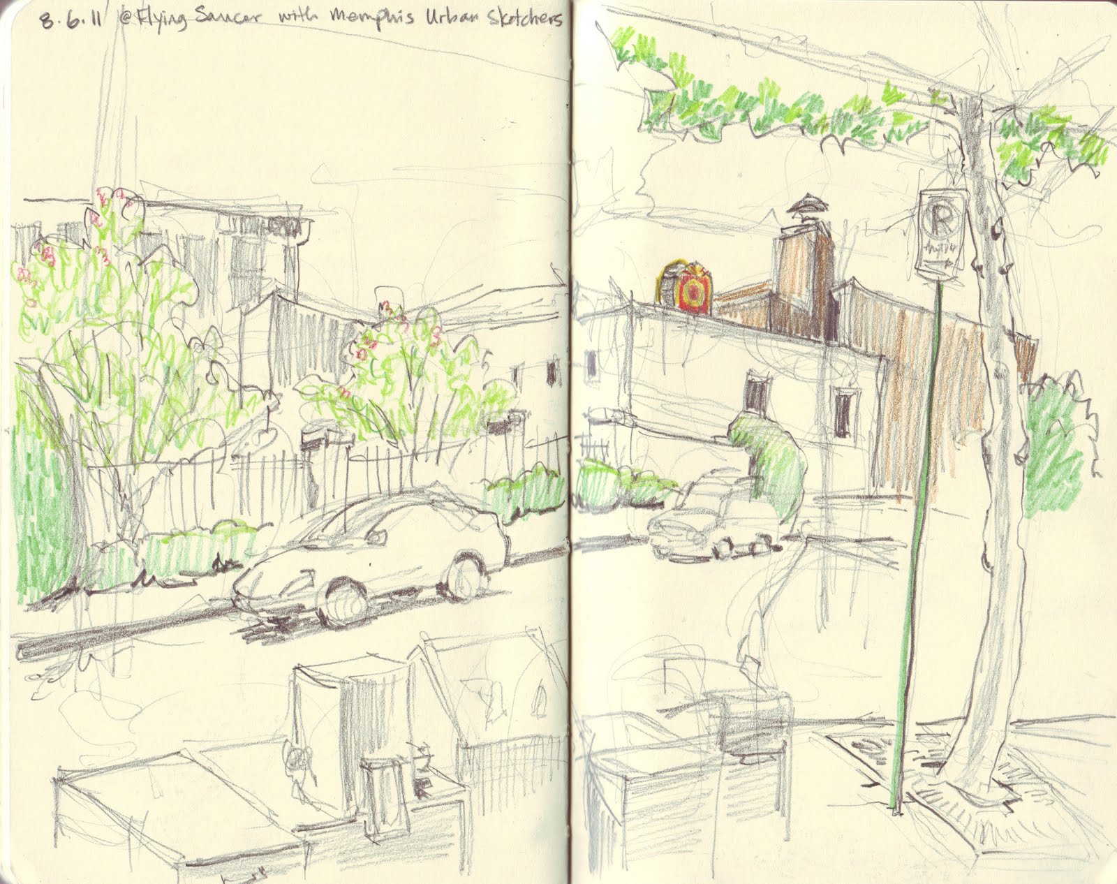 1600x1266 Urban Sketchers Memphis August Sketch Group - Flying Saucer Sketch