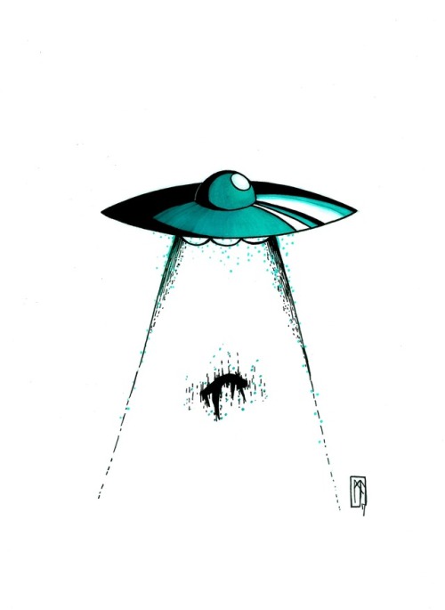 500x685 Flying Saucer Ink Tumblr - Flying Saucer Sketch