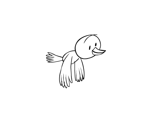 600x469 Animation For Beginners How To Animate A Flying Bird - Flying Sparrow Sketch
