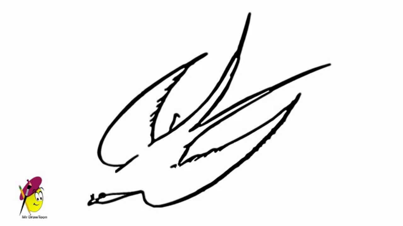 1280x720 Swallow Bird - Flying Sparrow Sketch